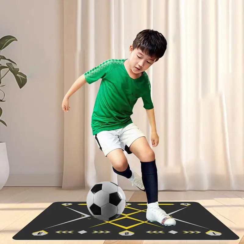 Football Footstep Training Mat Foldable L-Shape Exercise Mats Silent Football Training Mats For Children Adults Athletes