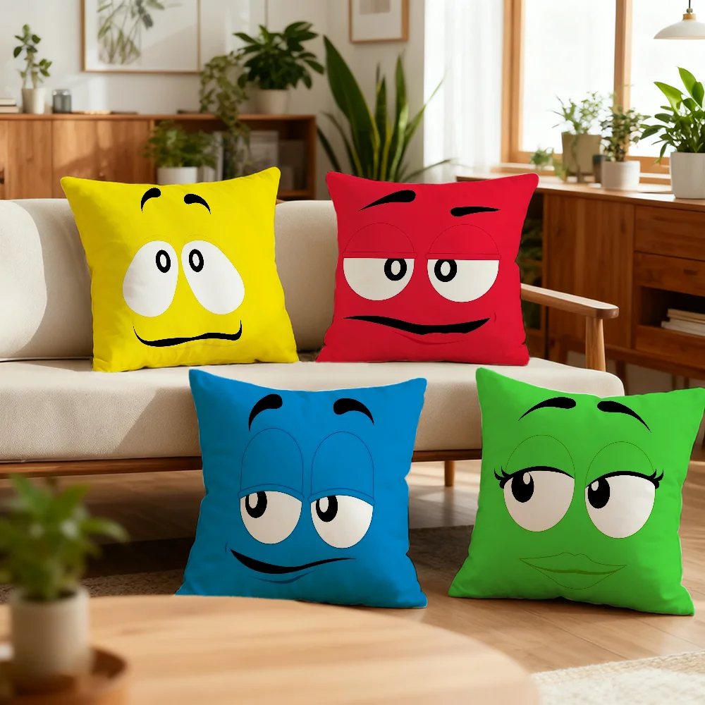 Cartoon M-MMS Cute cushion cover Decoration Room Car Home Office Coffee Pillow Sofa Printing Nordic Simplicity Hit