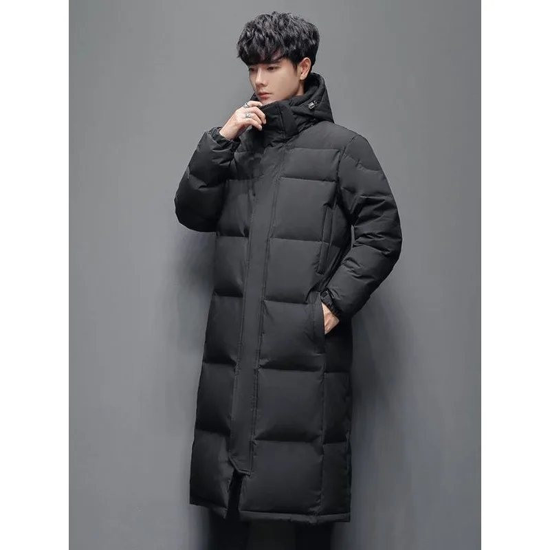 

Warm Winter Men Down Jacket Long Down Coat Couple White Duck Down Outerwear Brand Black White Puffer Jacket New Parkas