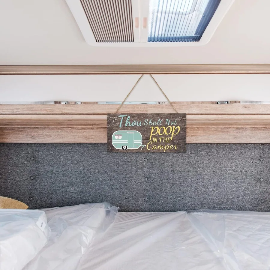 يجب أن تتخلى في علامة التخييم لا تبرز الخشب ديكور معلق 11.8x5.9 Ih مقطورة السفر جدار الفن تسجيل للمنزل مزرعة