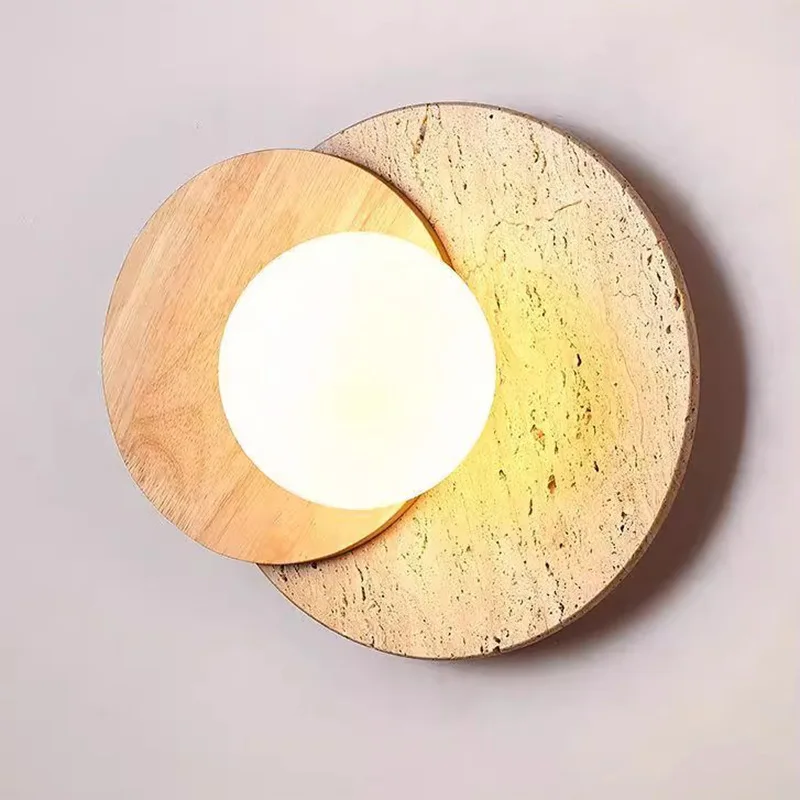 Yellow Cave Stone Wall Lamp LED Cream Bedroom Bedside Aisle Staircase Decorative Lamp Living Room Background Wall Lamp