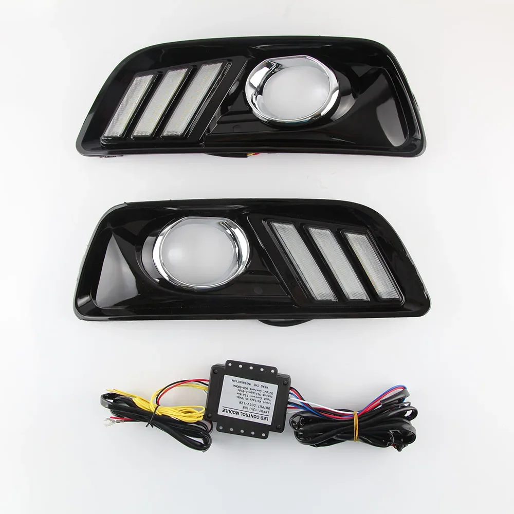 

2 шт. светодиодные дневные ходовые огни DRL противотуманные фары для Chevrolet Chevy Malibu 2011 2012 2013 2014 2015 с желтым сигналом