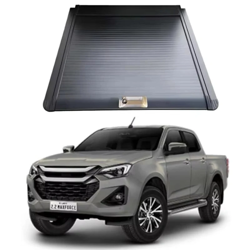 

For Truck Bed Tonneau Cover Aluminum Alloy Hinged Roll-Up Design Waterproof No-Drill Installation Universal Fit