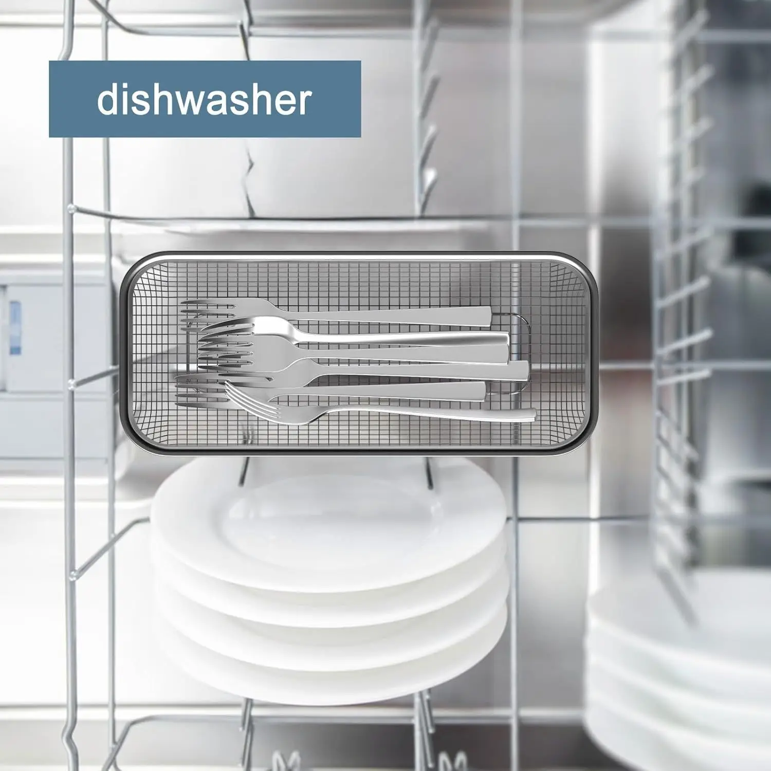 1pc Kitchen Storage Rack - Compact Dishware and Utensil Stand with Drainage Basket