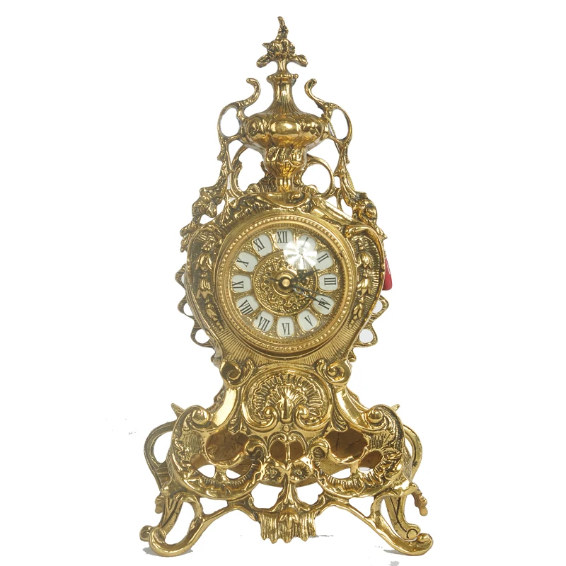 High-end silent French-style imperial openwork bronze wall clock, European retro living room entrance decoration piece
