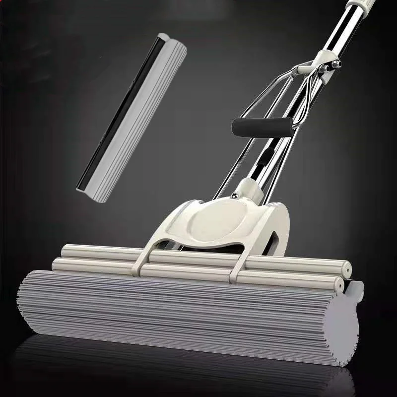 

27cm Roller Sponge Mop Head Water-Squeezing Sponge Mop Replacement Head Fast Cleaning Strong Water Absorption Wet And Dry Use
