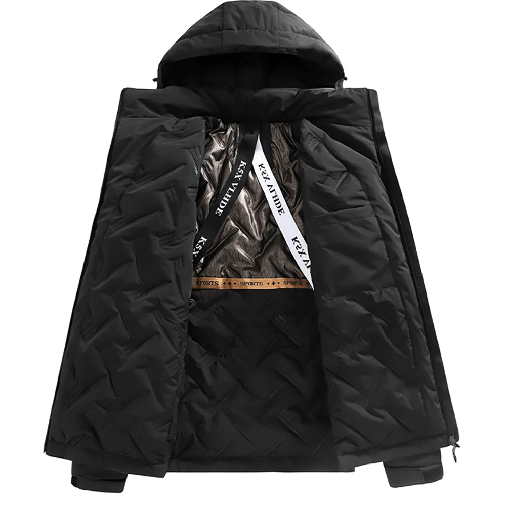 เสื้อแจ็คเก็ตบุผ้าฝ้ายกันฝนสำหรับผู้ชายไซส์ใหญ่ S-6XL สำหรับฤดูหนาว เสื้อแจ็คเก็ตบุผ้าฝ้ายกราฟีนหนาและให้ความอบอุ่น