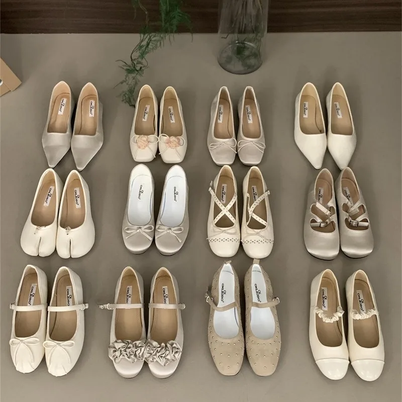 

Бежевые туфли, женские туфли на плоской подошве, модные женские туфли без шнуровки с круглым носком, мягкие лоферы Мэри Джейн, одинарные балетки на плоской подошве, Zapatos De Mujer