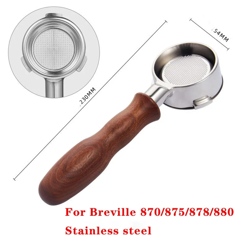54MM 3 oren Bodemloze Filterhouder Geschikt voor Breville Sage/870/875/878/880 Rvs koffie Gemodificeerde Handvat Filter Tool