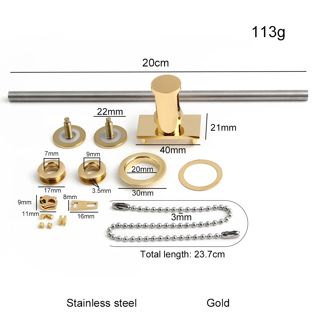 1/2/5Sets Stainless Steel High Quality Metal Bag Locks For Leather Craft Handbag Shoulder Tote Zipper Puller Eyelets Accessories