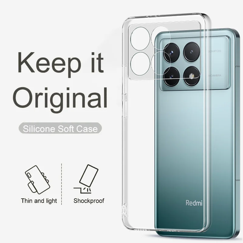 Ultra Thin Clear Soft Silicone Case For Xiaomi POCO F5 F4 F3 M6 M5 M4 M3 X6 X5 X4 X3 Pro 5G Shockproof Transparent Back Shell