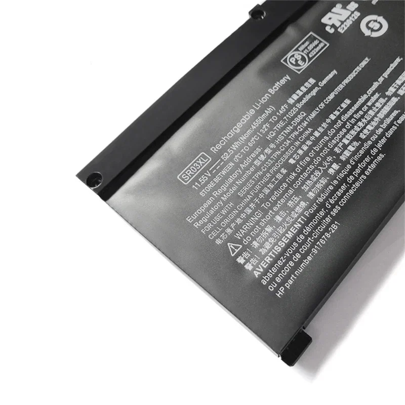 SR03XL Laptop Battery For HP OMEN 15-CE,17-CB0052TX For Pavilion Gaming TPN-Q211 C133 ,CX0006NT L08934-2B1 L08855-855 52.5Wh