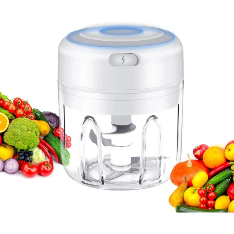 Vegetable Chopper Onion Mincer Electric Mini Garlic Chopper Portable Food Processor Cordless Meat Grinder with USB Charging
