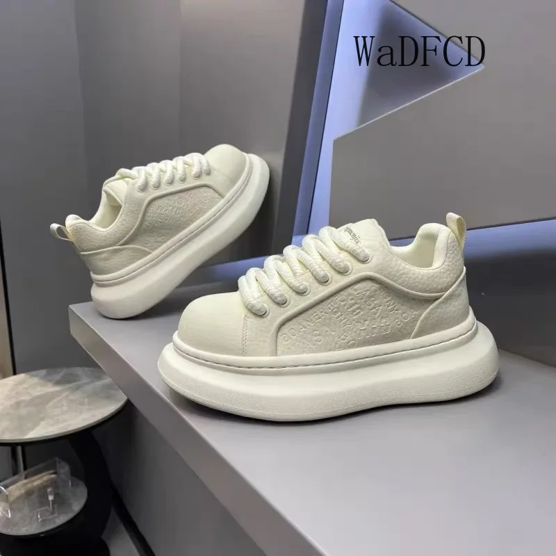 Chunky Sneakers Mens Original Designer White Board Shoes Fashion Casual Leather Breathable Height Increased Platform Sport Shoes view 6
