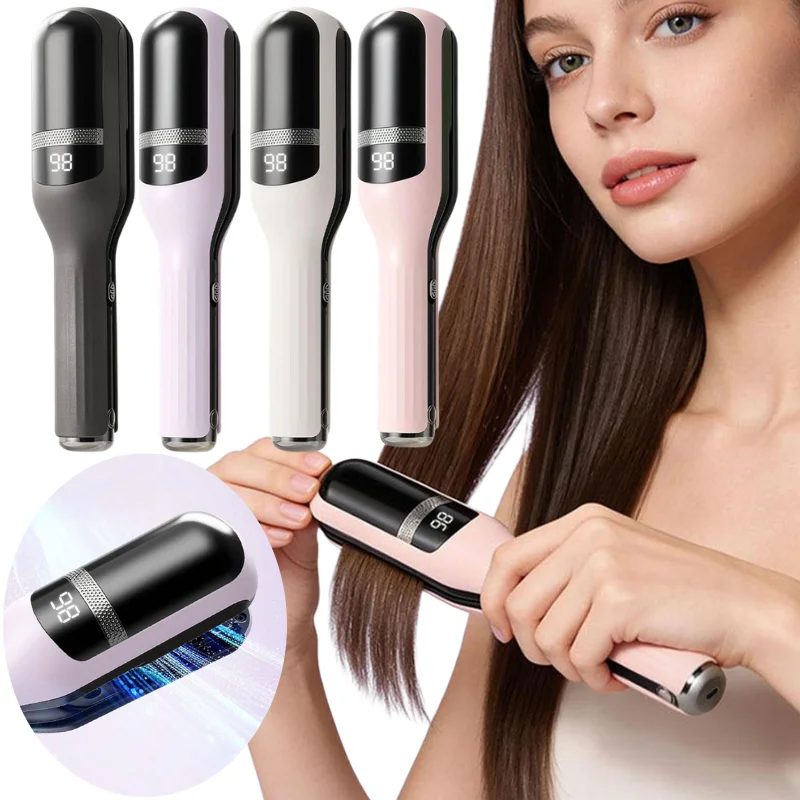 Hair Straightener - Portable Cordless Hair Straightener Comb Rechargeable