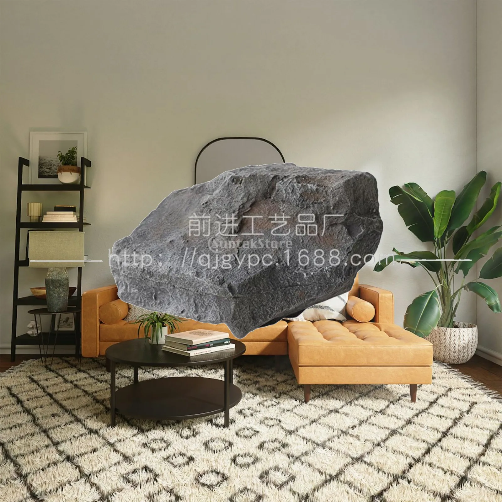 Realistic Foam Stone Prop Artificial PU Rock for Window Display Theme