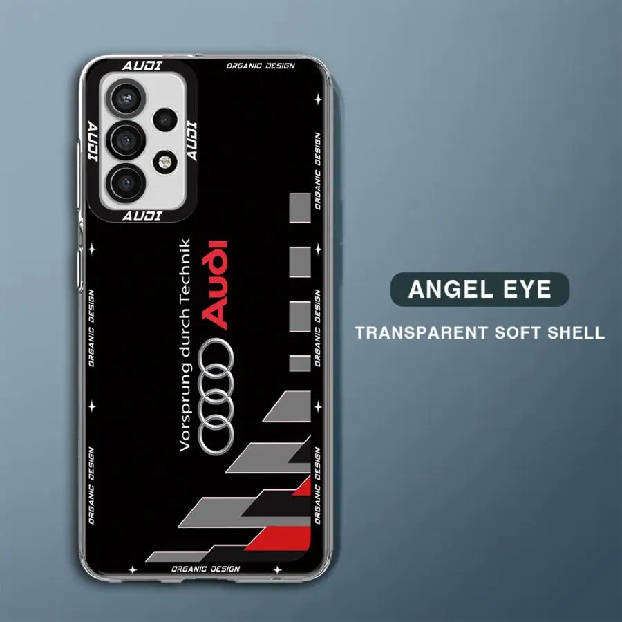 A-Audi Logo Car Phone Case for Samsung Galaxy A35 A55 A15 A23 A53 A54 A24 A25 A33 A34 A13 A14 A73 5G Soft Cover Capa