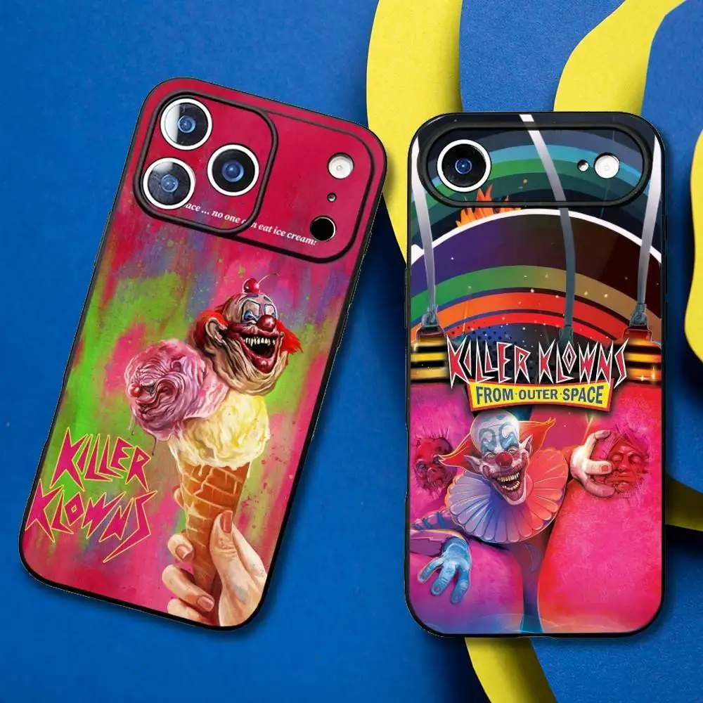 

Killer Klowns From Outer Space Phone Case For iPhone17,16,15,14,13,12,11 Plus,Pro Max Soft Black Cover