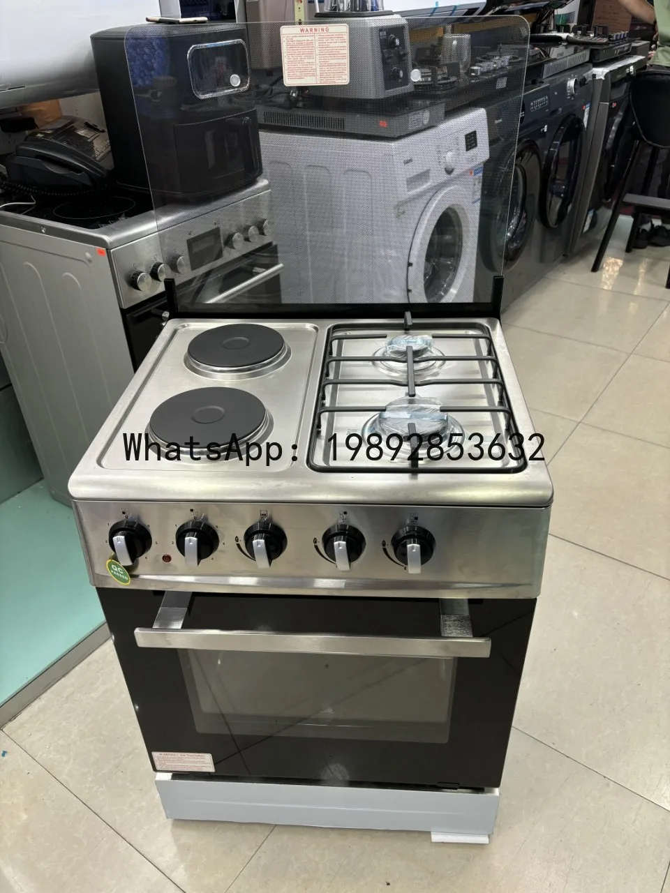 X-18 600 Long Two Gas Two Electric Gas Stove with Oven Upright Conjoined Burner Stove