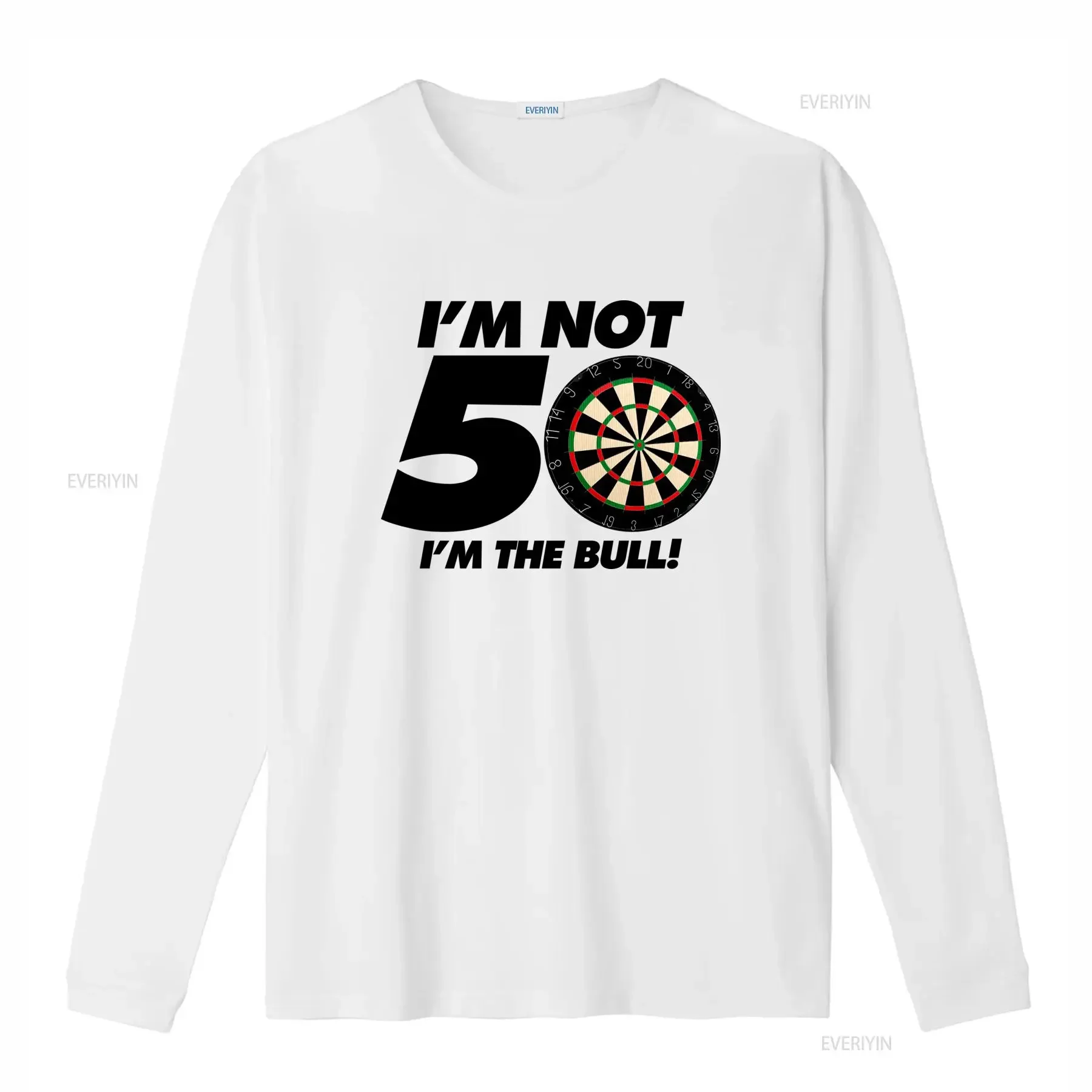 Heren Ik ben niet 50 Bull T shirt Grappige verjaardag 50e Darts S voor hem grap casual ronde hals licht rekbare stof normale