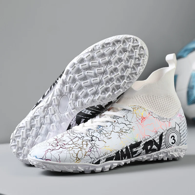 

Professional Soccer Shoes Men Outdoor High-Top Sports Football Boots Boots Ag/Fg Long Spikes Artificial Grass Training Match Spi