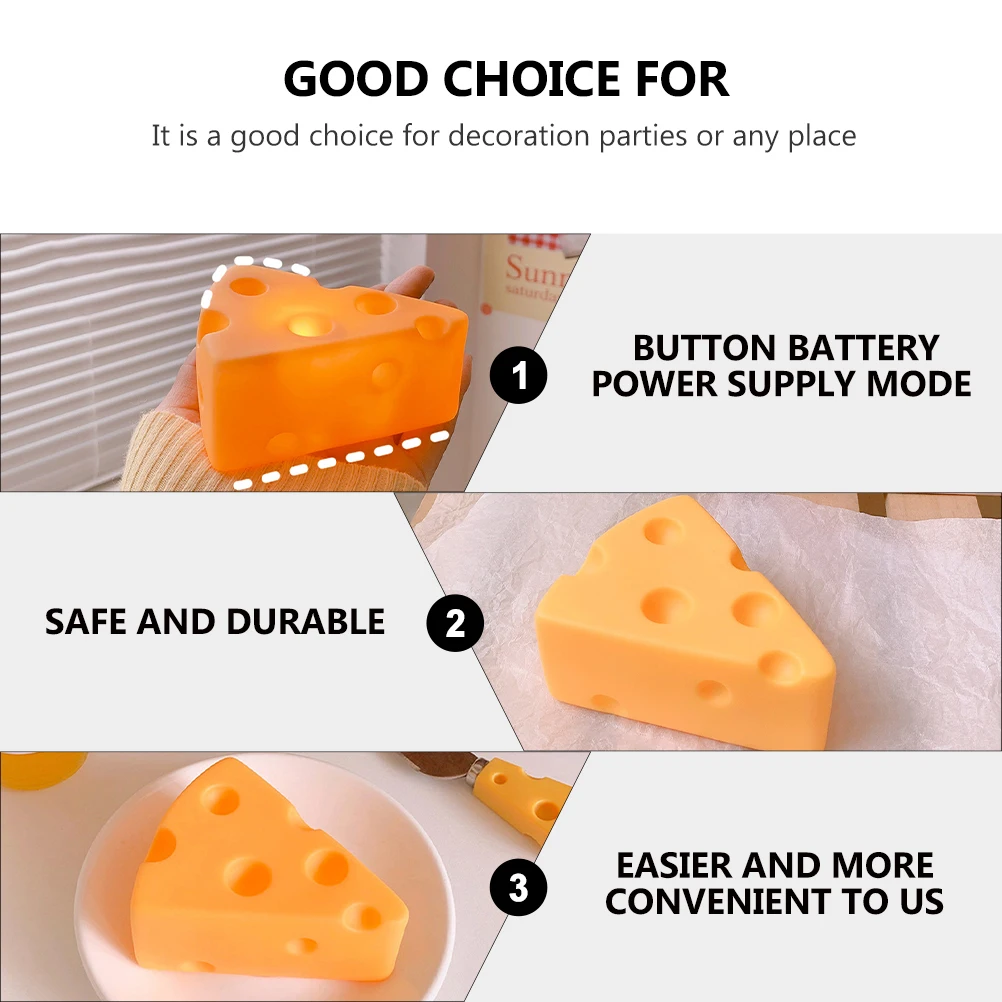 2 pezzi bella lampada da notte al formaggio arancione mini luce notturna per la casa lampada da tavolo camera da letto luce calda adatta agli occhi decorativa per interni