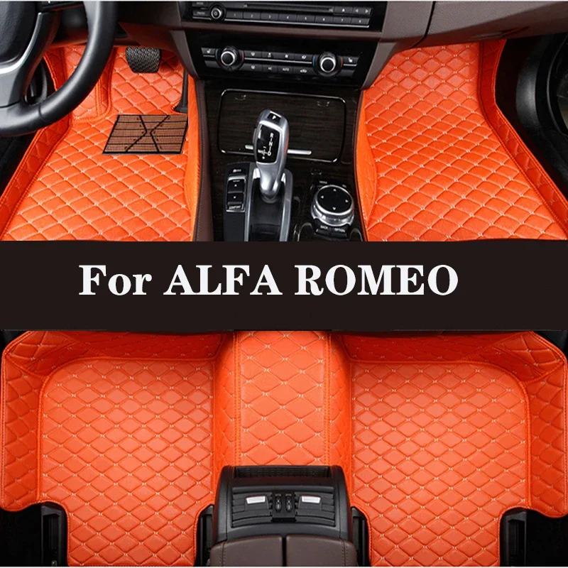 

Full Surround Custom Leather Car Floor Mat For ALFA ROMEO Brera Stelvio 147 Spider 156 GT Auto Parts