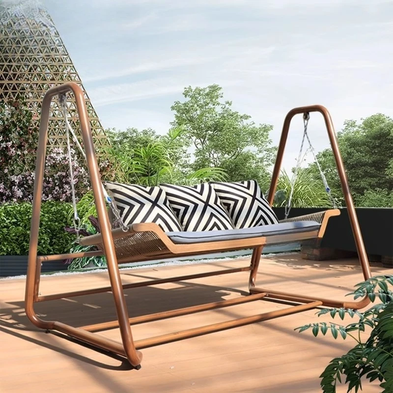 Outdoor Balcony Villa Courtyard Swing Rocking Chair Terrace Garden Hanging Chair Cradle Rattan Leisure