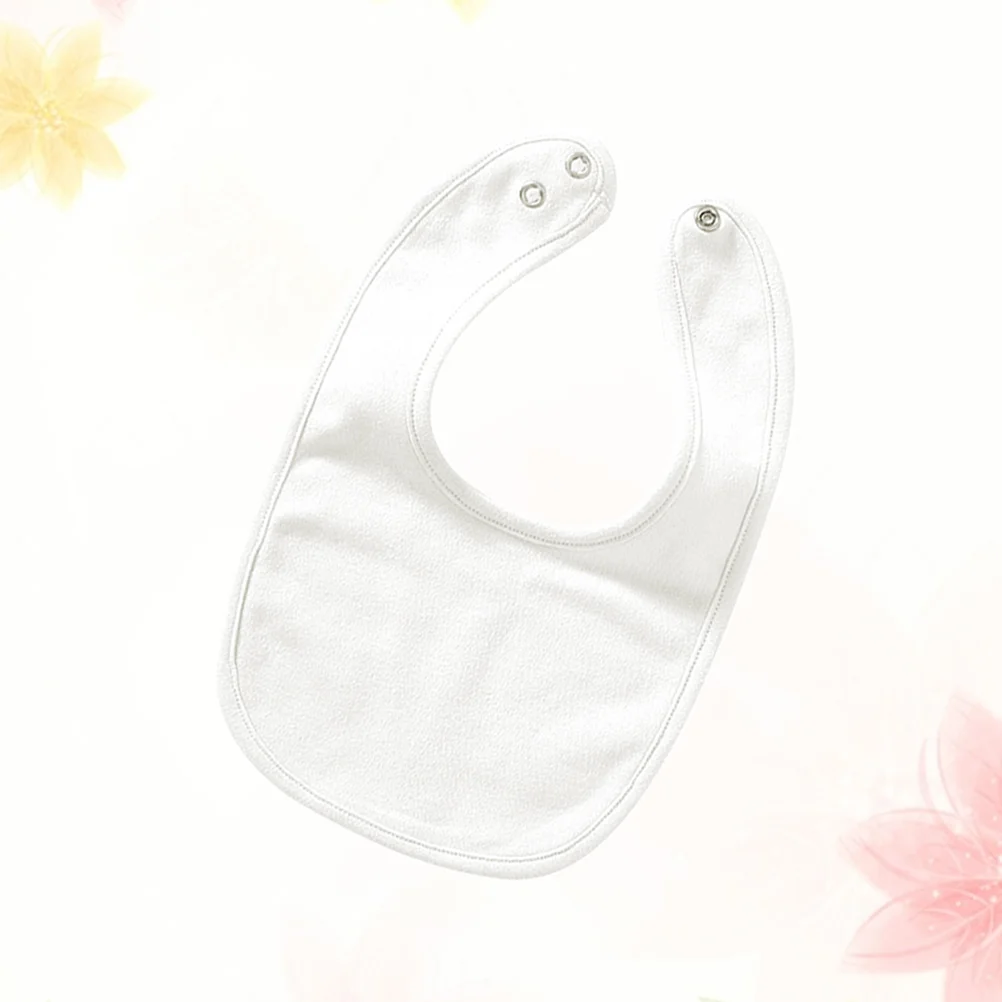 5pcs Infant Newborn Kids Pure Cotton Double Layer Bandana Drool Bibs Feeding Saliva Towel Bibs with Snaps (White)