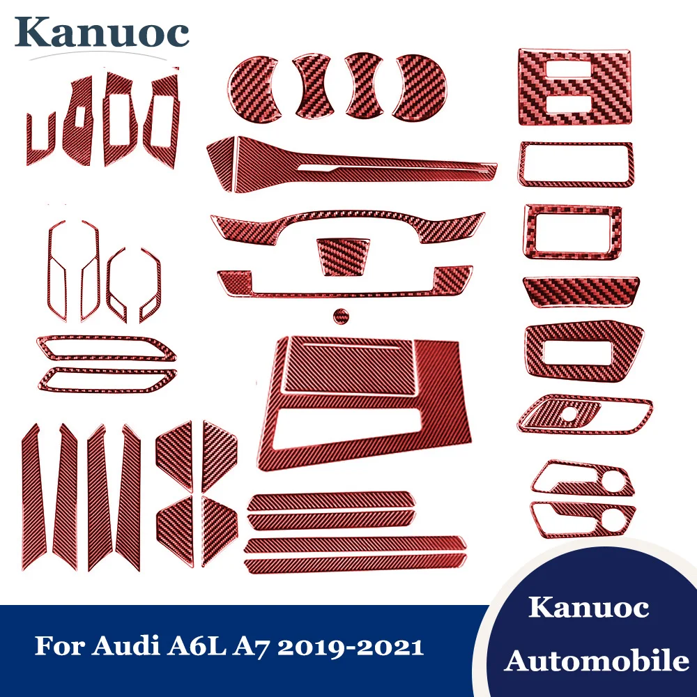 

Автомобильные 3D аксессуары, наклейки для Audi A6L A7 2019 2020 2021, молдинги для интерьера, автомобильные декоративные полосы из углеродного волокна