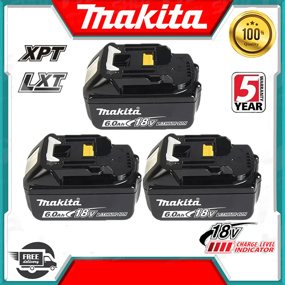 

100% Оригинальная Аккумуляторная батарея Makita 6,0/5,0/3.0ah батарея 18 в BL1830 BL1815 BL1860 BL1840 сменная батарея для электроинструмента