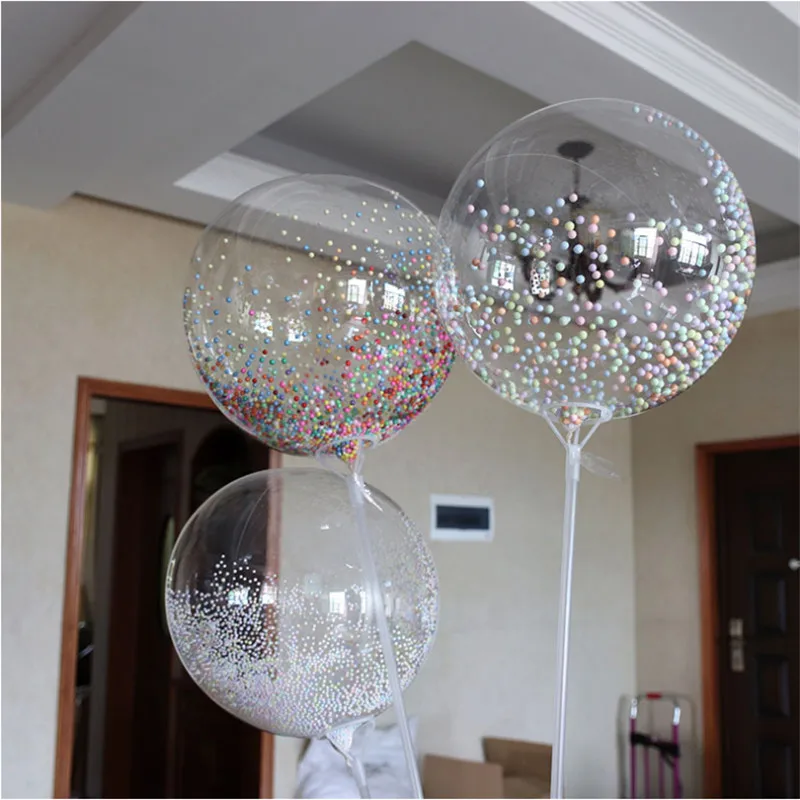 12/18/24/36inch Birthday Wedding Decorations Anniversary Party Products Large Round Transparent Foam Wave Balloon