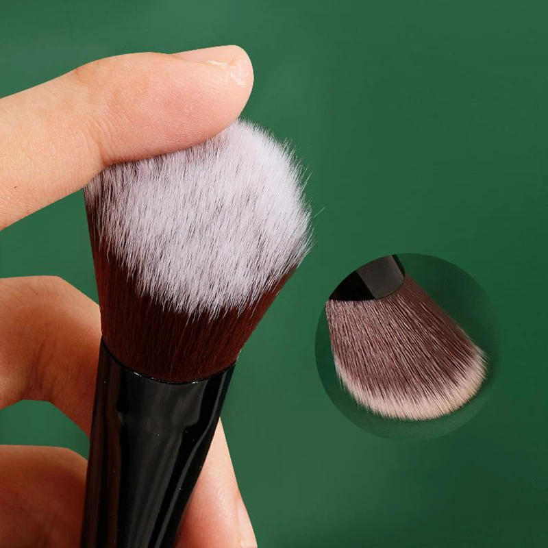 Tipo de inclinação blush escova para bochechas portátil pó blush rosto contorno maquiagem ferramenta cosmética para mulheres meninas iniciantes