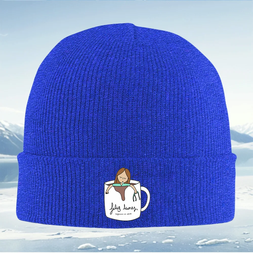 ممرضة داخل فنجان القهوة الاثنين الرجال النساء للجنسين محبوك قبعة قبعة صوفية قبعة الشتاء الحرارية الدافئة عيد الميلاد ركوب الدراجات في الهواء الطلق مرحبا