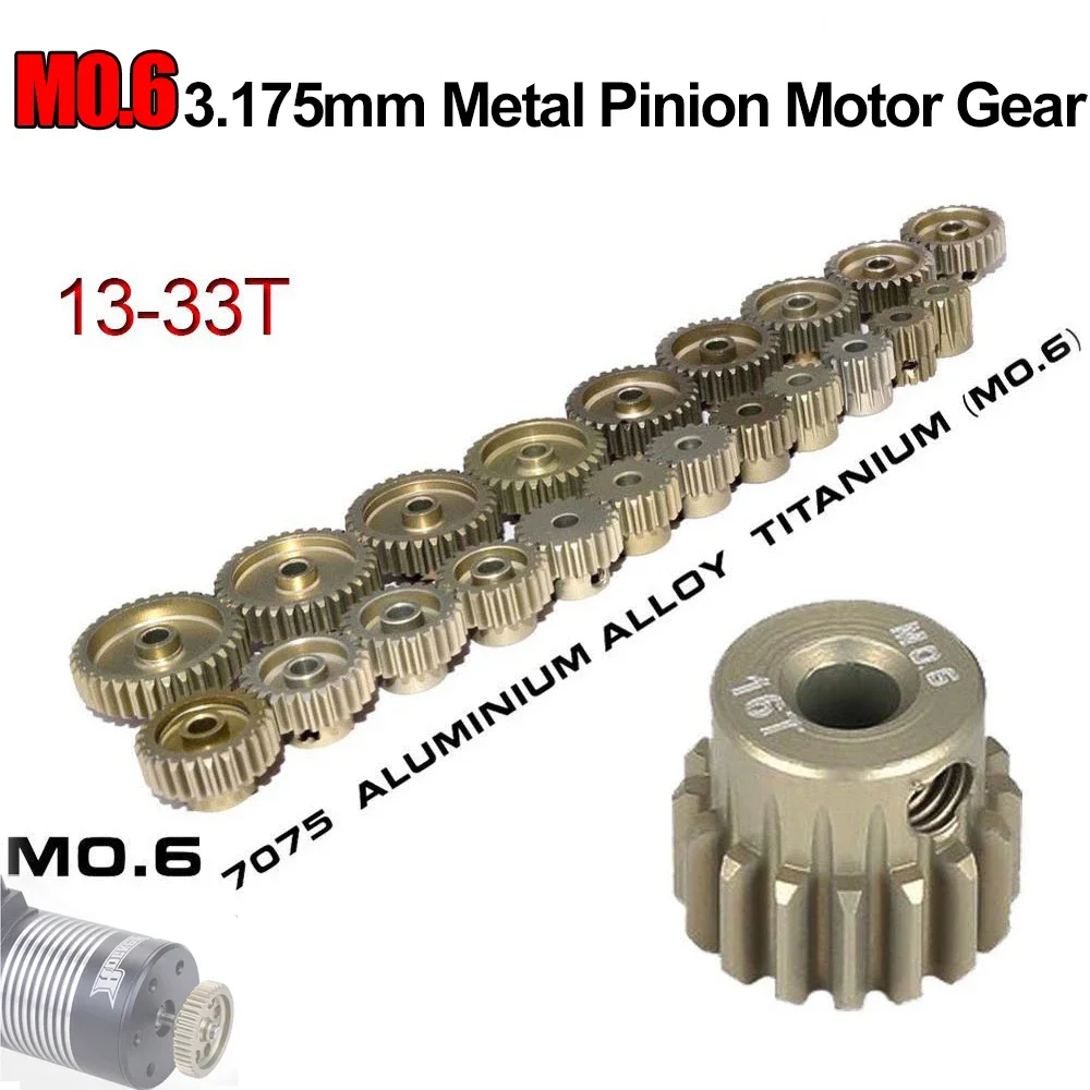 Surpass Hobbby M0.6 3.175mm Shaft 13T 15T 17T 18T 20T 22T 24T 28T 30T 33T Aluminum Alloy Pinion Motor Gear for 1/10 RC Car Model