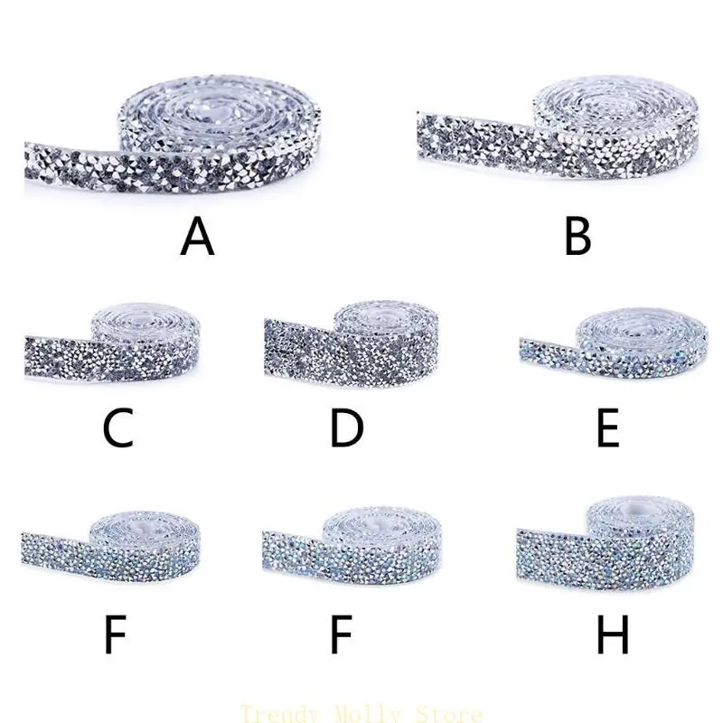 

N5KB for Rhinestone Diamond Mesh Ribbon Wrap 5 Yards Sparkling for Rhinestone Ribbon