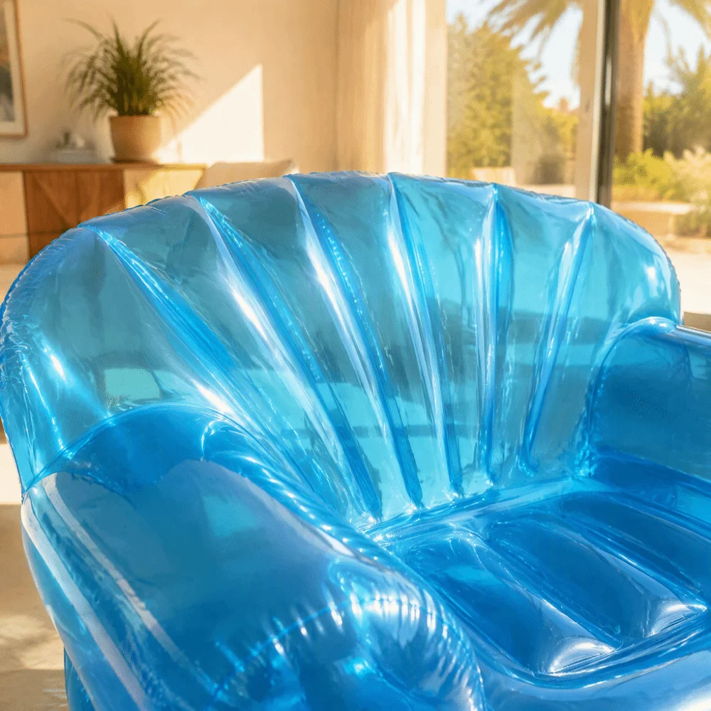 Easy‑to‑inflated Transparent Inflatable Sofa Thickened PVC Lightweight Air Couch Portable Inflatable Lounger Outdoor