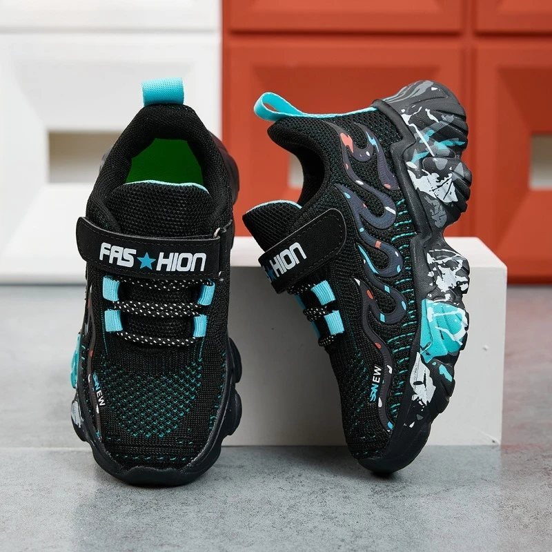 2025 Hot Selling Autumn Breathable Mesh Childrens Sports Shoes Rebound Comfortable Running Shoes Campus Versatile Casual Shoes view 4