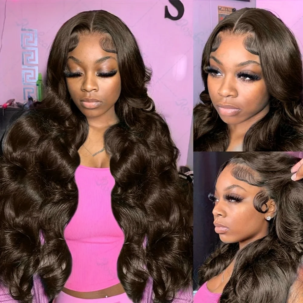 

Chocolate Brown Body Wave HD Lace Front Wig Human Hair 13x6 Lace Frontal Wigs Curly Wave Brazilian Hair 13x4 Human Hair Wig