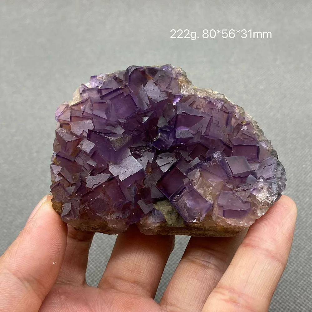 100% natural Chinese Fujian purple fluorite raw ore specimen crystal mineral