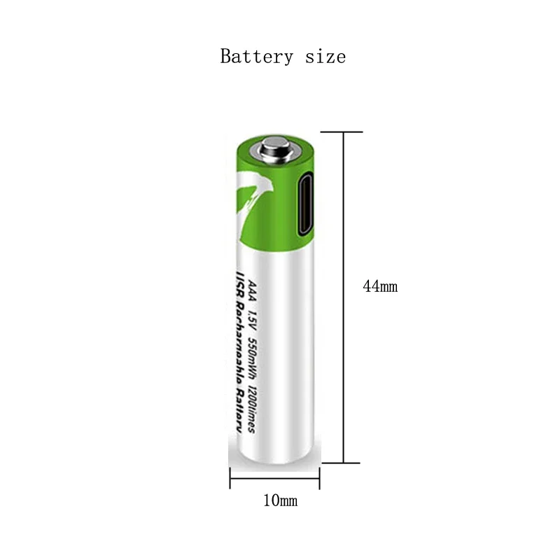 1.5V AAA 750mWh USB rechargeable li-ion battery for Remote control wireless mouse toy + TYPE-C Cable