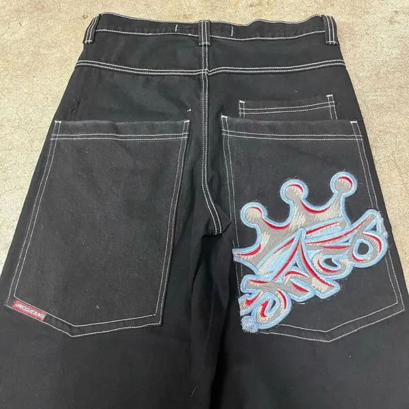 JNCO-جينز بنمط تاج كبير للرجال والنساء ، جينز عالي الخصر ، هاراجو امريكى ، هيب هوب في الشارع ، ريترو ، Y2K ، جديد