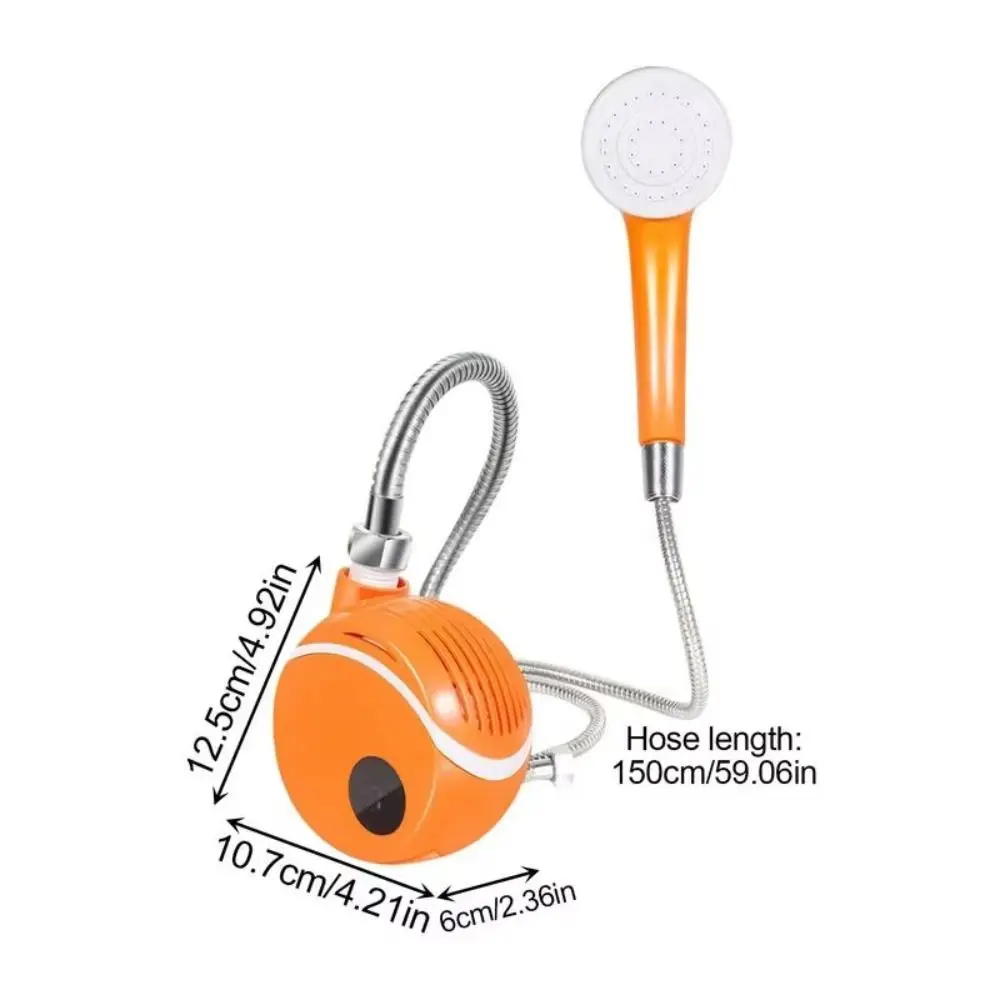 Digital Temperature Display Outdoor Shower 2000Mah Waterproof Pump Head Electric Shower High Pressure