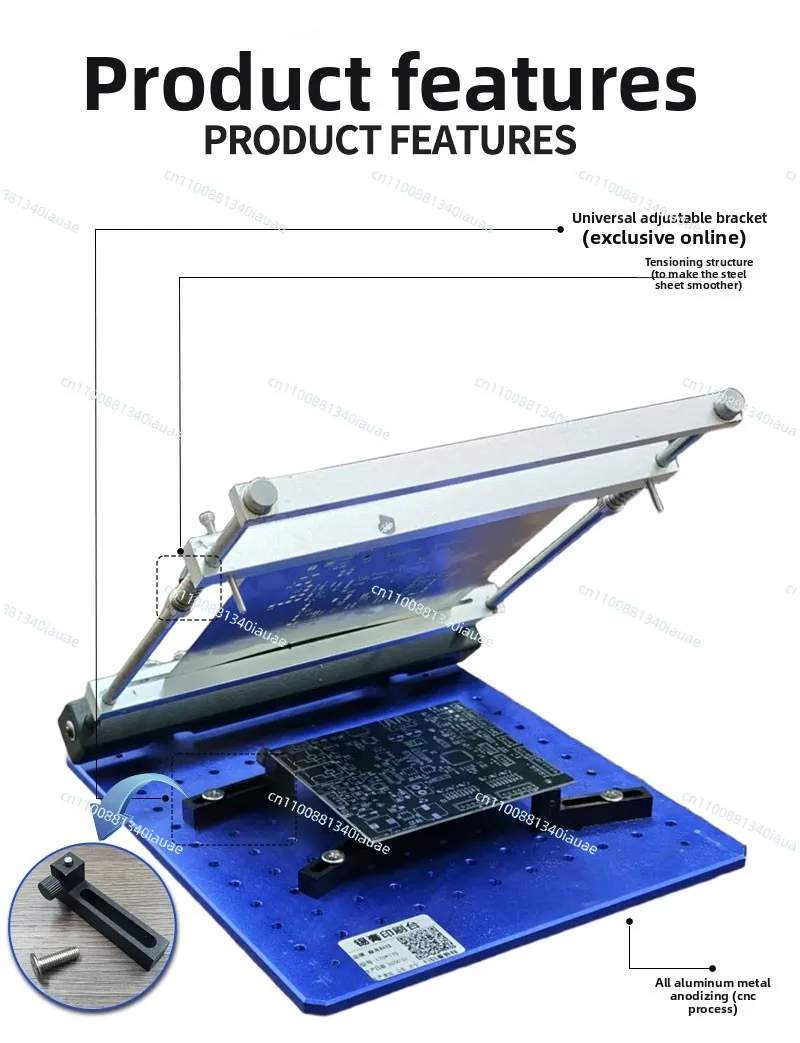 SMT Manual Solder Paste Printing Table PCB Steel Mesh Screen Printing Stencil view 6