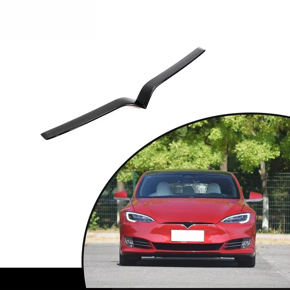 Product Customization REAL CARBON Front Central Grille Grill Cover Trim Fit forTesla Model S 2016-2019 Carbon Black