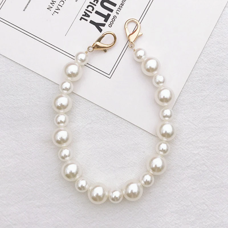 Creative Simple White Pearl Mobile Phone Chain Lanyard For Women Girls Anti-Drop Phone Case Chain Charm Jewelry Accessories