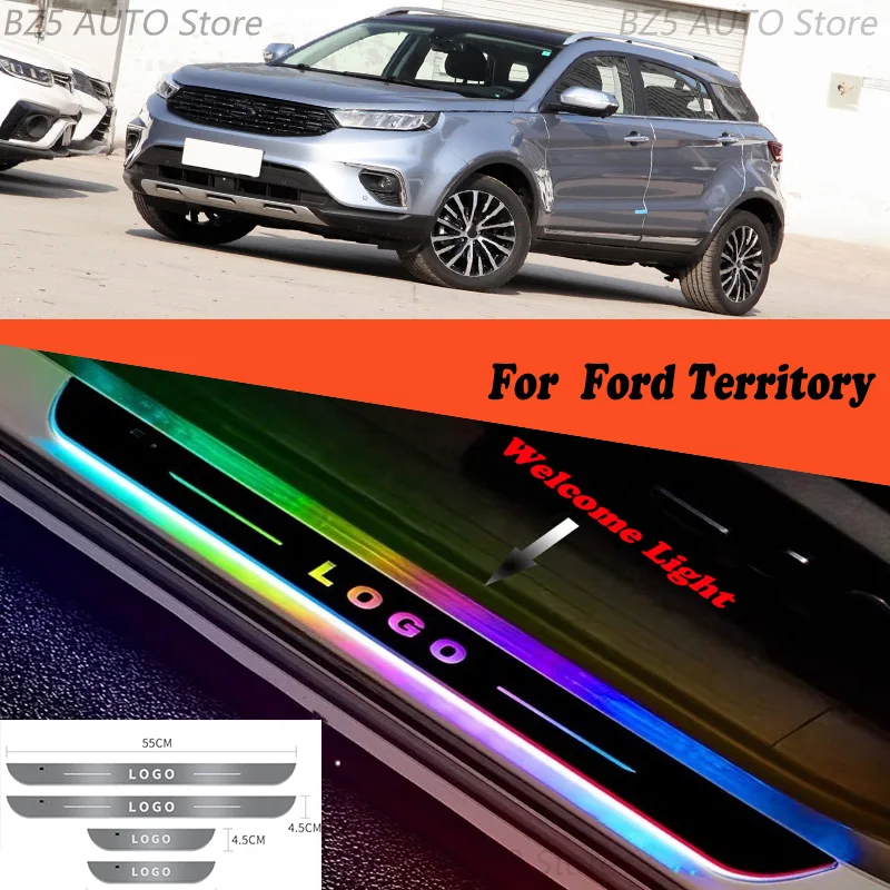 

For Ford Territory Car Door Sill Light Customized Logo LED Welcome Threshold Pedal Lamp Accessories