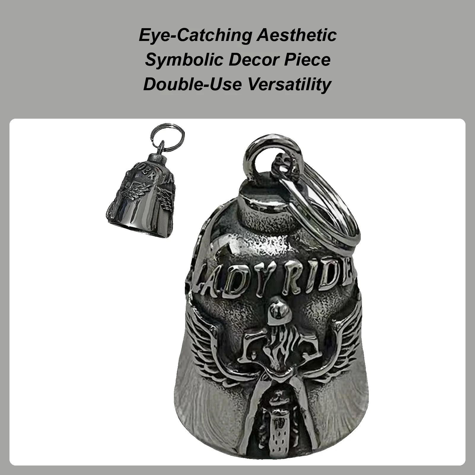 

Bell For Motorcycle Stainless Steel Protective Luck Bell For Motorbike Cycling For Long-Distance Touring Cruising Adventure