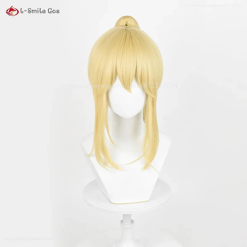 

2025 «Конский хвост» Тип Миядзоно Каори, косплей, золотистые, вьющиеся, термостойкие синтетические волосы, аниме-пари для Хэллоуина + шапочка для парика