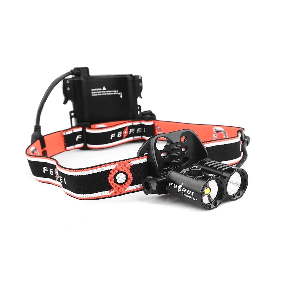 Hot selling;Waterproof Dual LED Headlamp 7-hour Rechargeable Battery Life Aviation Grade Aluminum Alloy 2800LM IPX8 50m Black Li